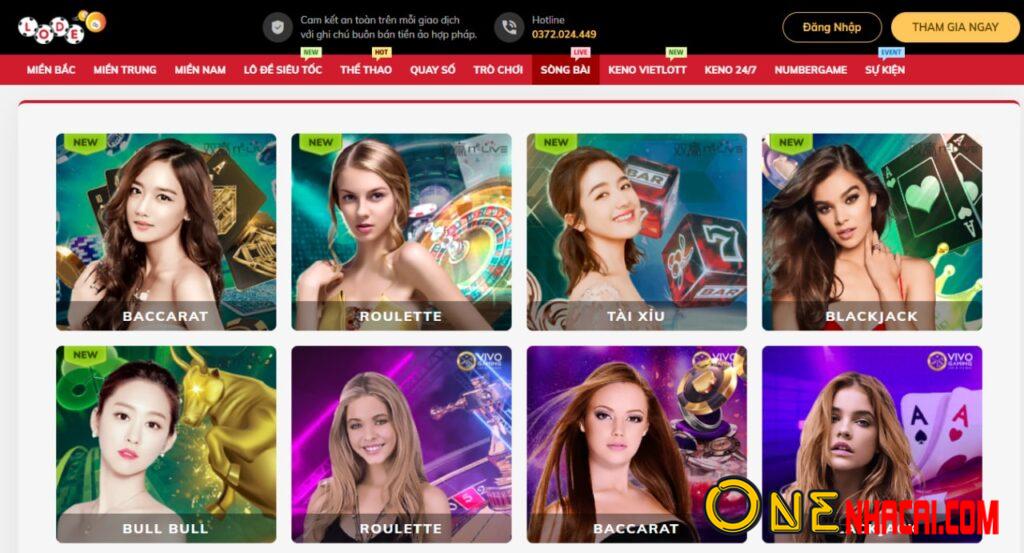 Casino online chia làm 4 sảnh khác nhau với tỉ lệ cá cược cạnh tranh